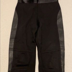 Elie Tahari leggings with leather inserts